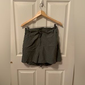 Green Pleated Shorts